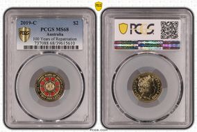 2019-C $2 100 Years of Repatriation Colorized MS68