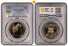 2016 50C Gilt Cu-Ni MS69