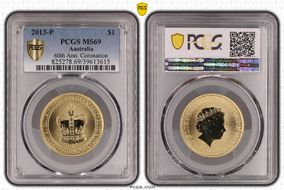 2013-P $1 60th Ann. Coronation MS69