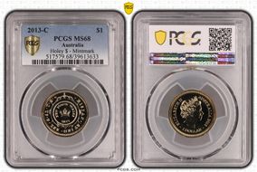 2013-C $1 Holey $ - Mintmark MS68
