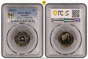 2013-C $1 Holey $ - Mintmark MS69