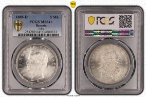 1888-D 5 Mk J-44 MS64+