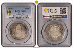1913-E 3 Mk Leipzig J-140 MS66