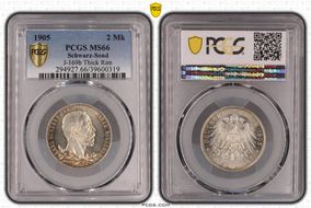 1905 2 Mk J-169b Thick Rim MS66