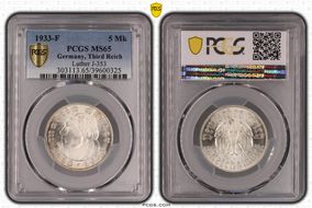 1933-F 5 Mk Luther J-353 MS65