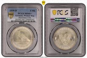1930-D 5 Mk Rhineland J-346 MS66+