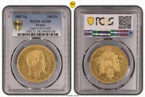 1857-A 100 Fr Gad-1135 F-550 AU58