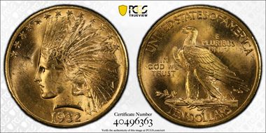 1932 $10 MS63+