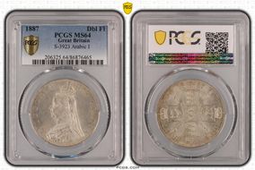 1887 Dbl Fl S-3923 Arabic 1 MS64