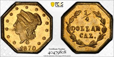 1870 G25C BG-756 MS63PL