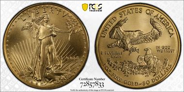 2004 $50 Gold Eagle MS70