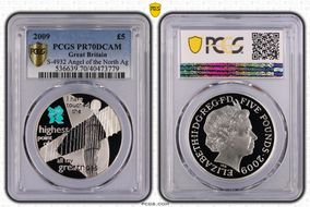 2009 £5 S-4932 Angel of the North Ag PR70DCAM