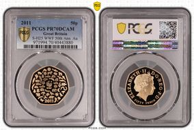 2011 50p S-H25 WWF 50th Ann. Au PR70DCAM