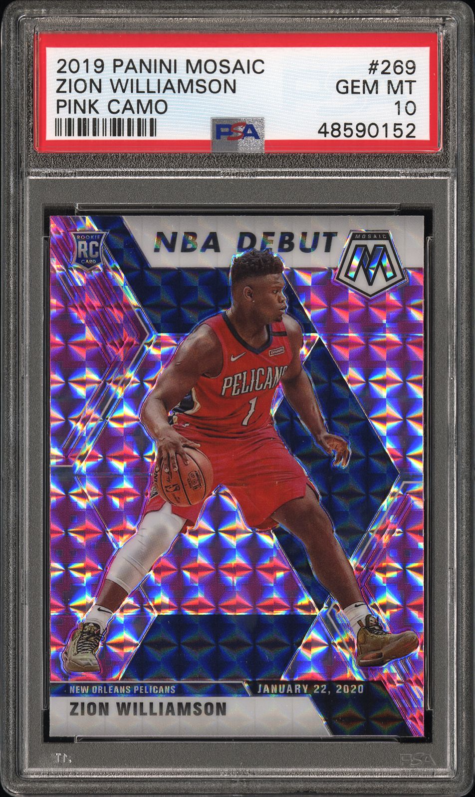 2019 Panini PANINI MOSAIC PINK CAMO #269 Zion Williamson front