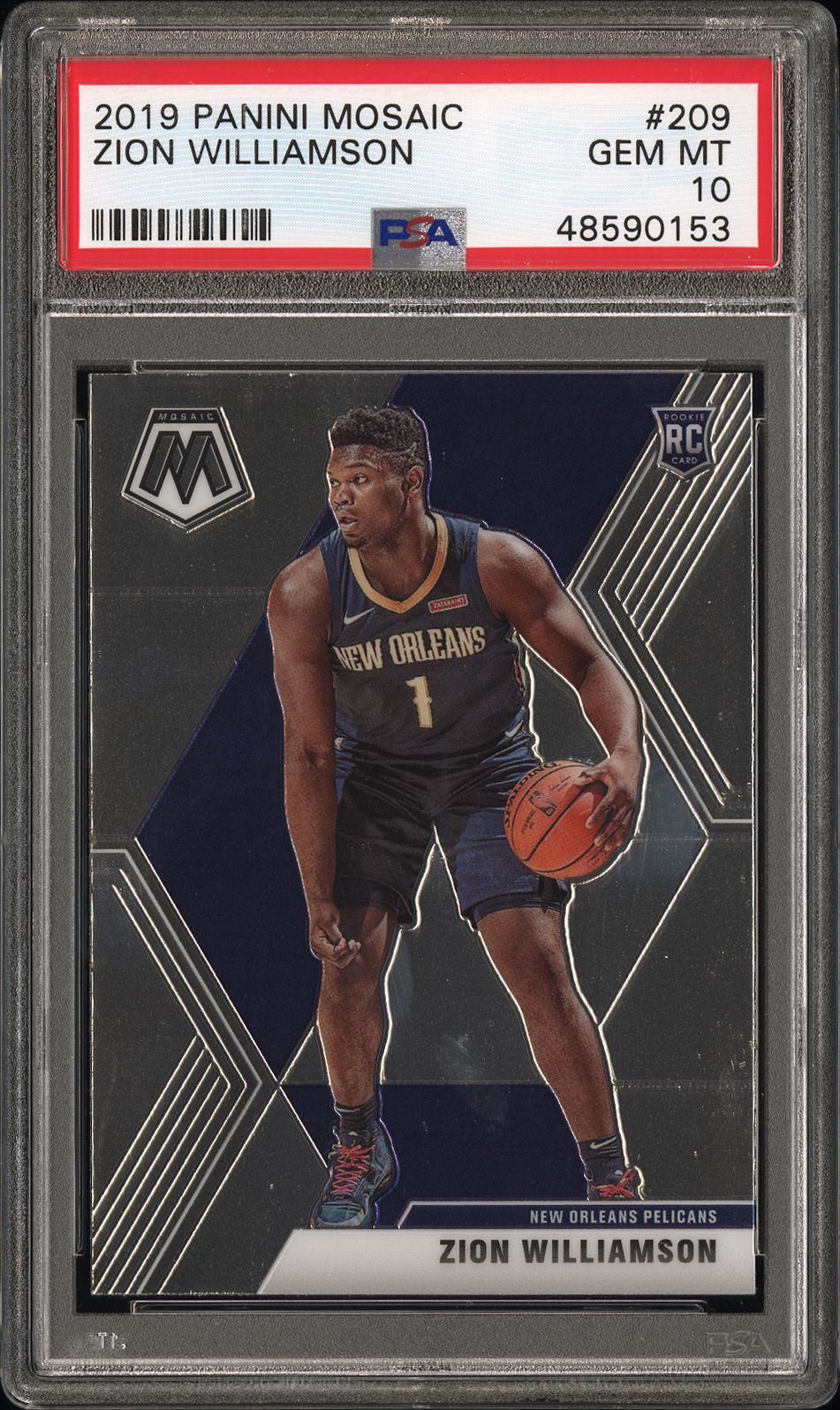 2019 Panini PANINI MOSAIC FAST BREAK-SILVER #209 Zion Williamson front