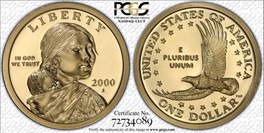 2000-S SAC$1 PR70DCAM