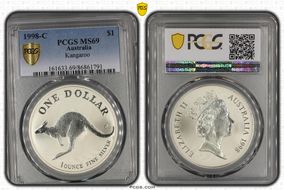 1998-C $1 Kangaroo Ag MS69