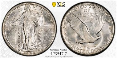 1928-S 25C Inverted MM, FS-501 MS65