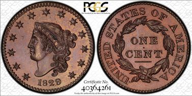 1829 1C N-6 Bronzed PR65