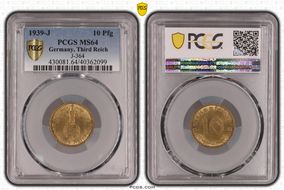 1939-J 10 Pfg J-364 MS64
