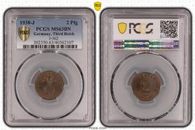 1938-J 2 Pfg J-362 MS63BN