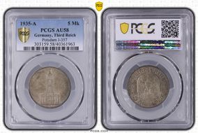 1935-A 5 Mk Potsdam J-357 AU58