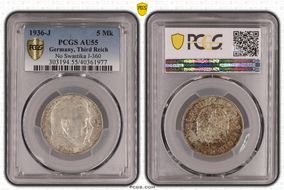 1936-J 5 Mk No Swastika J-360 AU55