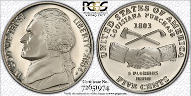 2004-S 5C Peace Medal PR70DCAM