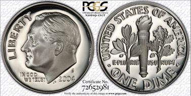 2004-S 10C Silver PR70DCAM