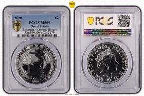 2020 £2 Britannia Oriental Border MS69