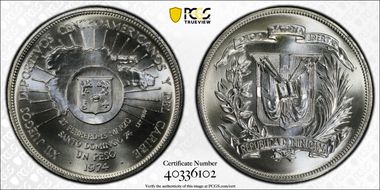 1974 Peso Caribbean Games KM-35 MS69