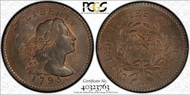 1795 1C S-74 Lettered Edge MS65+ RB
