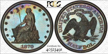 1870 50C J-935 PR67BN