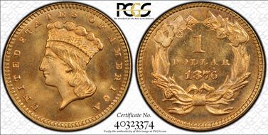 1876 G$1 MS67