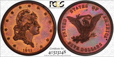 1861 $5 J-283 PR65+ RD