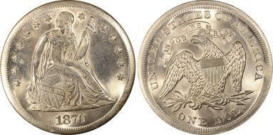 1870 $1 J-1022 MS62