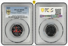 2009 25C Women's Hockey Colored MS68