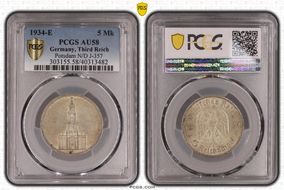 1934-E 5 Mk Potsdam N/D J-357 AU58