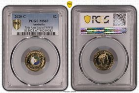 2020-C $2 75th Ann End of WWII Colorized MS67