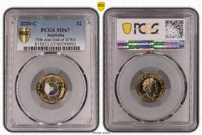 2020-C $2 75th Ann End of WWII Colorized MS67