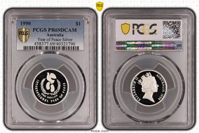 1990 $1 Year of Peace Ag PR69DCAM