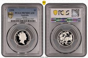 1990 $1 KM-84a  Ag PR70DCAM