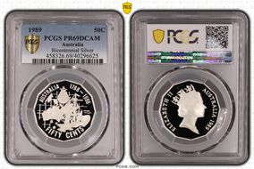 1989 50C Bicentennial Ag PR69DCAM