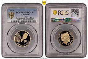 2019 $1 F- Footy Great Aussie Coin Hunt PR70DCAM