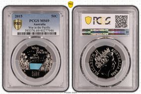 2015 50C War in the Pacific Colorized MS69