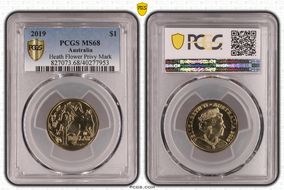 2019 $1 Heath Flower Privy Mark MS68