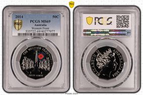 2014 50C Western Front Colorized MS69