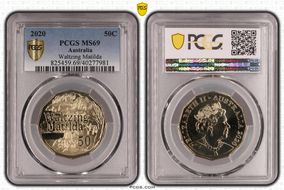 2020 50C Waltzing Matilda MS69