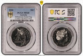 2000 50C Millennium Relief Flag MS68