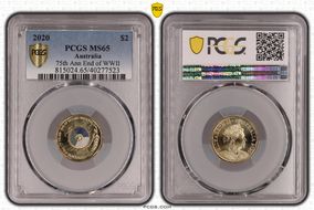 2020 $2 75th Ann End of WWII Colorized MS65